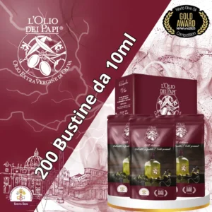 Bag in box con 200 bustine monodose di olio extra vergine Edizione Supremo.