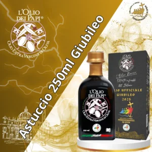Bottiglia da 250ml di olio extra vergine con astuccio Giubileo 2025.