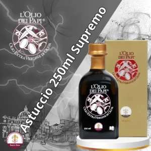 Bottiglia con astuccio da 250ml olio extra vergine Edizione Supremo.