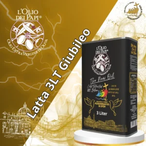Latta da 3 litri di olio extra vergine Giubileo 2025.