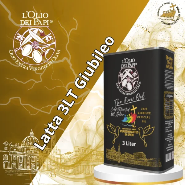 Latta da 3 litri di olio extra vergine Giubileo 2025.