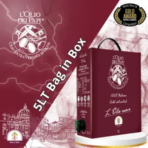 Bag in box da 5 litri di olio extra vergine Olio dei Papi.