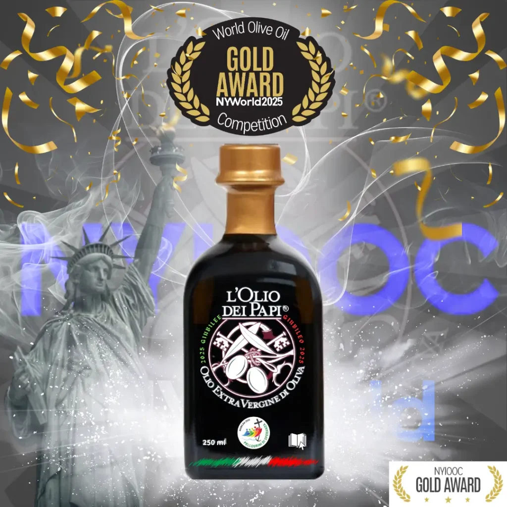 Bottiglia premiata con sfondo New York