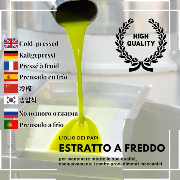 Olio EVO estratto a freddo direttamente dal frantoio