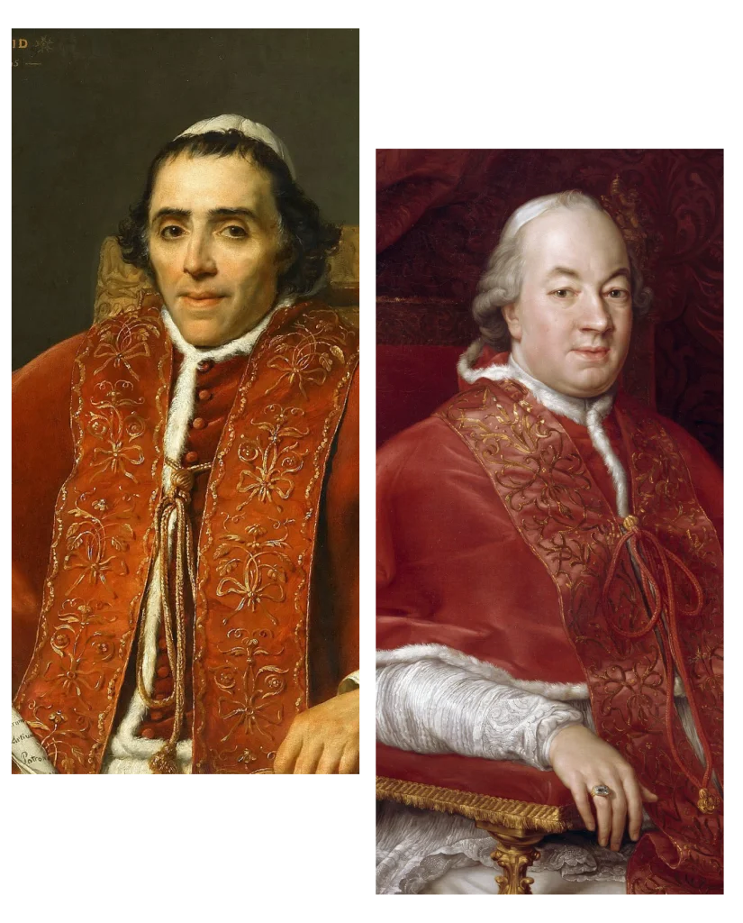 Ritratti dei Papi del 1700 che promossero la coltivazione dell’ulivo