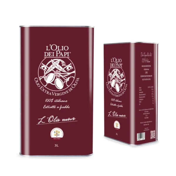 Latta da 3 litri di L’Olio dei Papi – Olio Extra Vergine di Oliva Premium