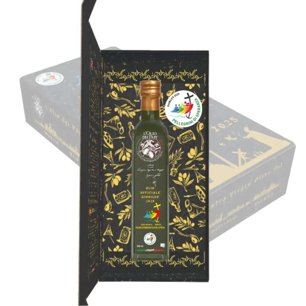 Bottiglia L’Olio dei Papi 500ml - Scatola Celebrativa Edizione Giubileo