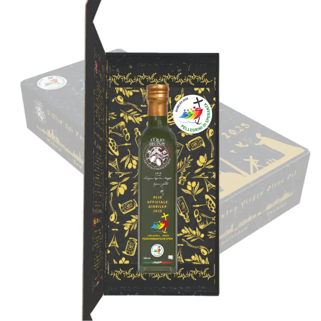 Bottiglia L’Olio dei Papi 500ml - Scatola Celebrativa Edizione Giubileo